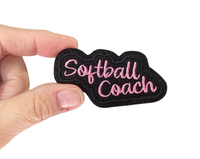 Softball Coach Embroidered Iron-On Patch - Support your favorite Softball Players!