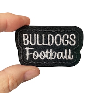 Bulldogs Football Iron On Patch | Embroidered Football Patch | Team Spirit Patch | Sports Iron On Patch