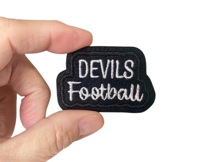 Devils Football Iron On Patch | Embroidered Football Patch | Team Spirit Patch | Sports Iron On Patch