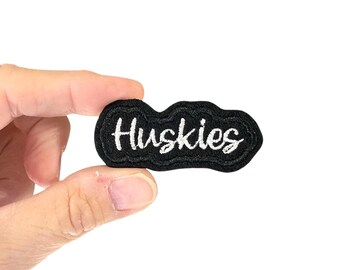 Huskies Embroidered Iron-On Patch: Team Spirit Wear (1" x 2.25")