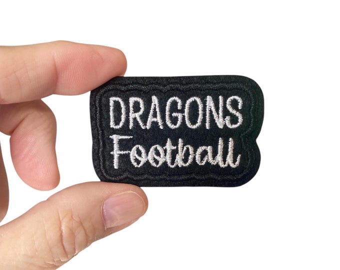 Dragons Football Iron On Patch | Embroidered Football Patch | Team Spirit Patch | Sports Iron On Patch