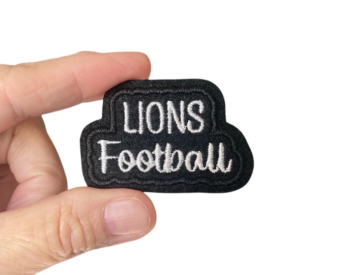 Lions Football Iron On Patch | Embroidered Football Patch | Team Spirit Patch | Sports Iron On Patch