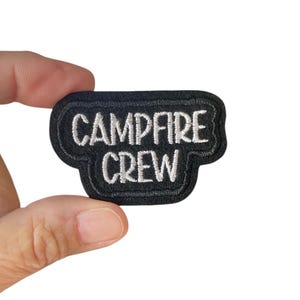 Campfire Crew Iron On Patch – Camping Patch for Backpack, Jacket, or Blanket – Outdoor Patch – Campcore Embroidered Patch – Glamping Gift