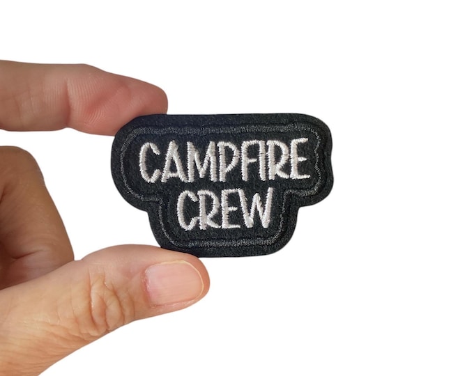 Campfire Crew Iron On Patch – Camping Patch for Backpack, Jacket, or Blanket – Outdoor Patch – Campcore Embroidered Patch – Glamping Gift