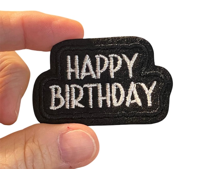 Embroidered Happy Birthday Iron-on Patch