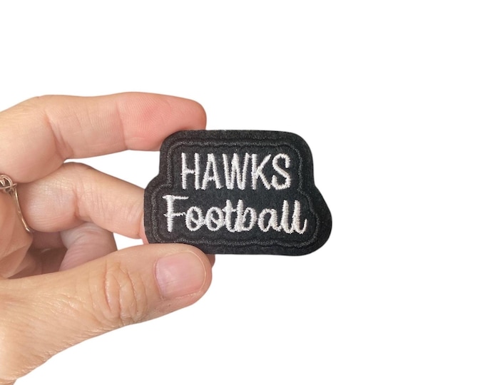 Hawks Football Iron On Patch | Embroidered Football Patch | Team Spirit Patch | Sports Iron On Patch