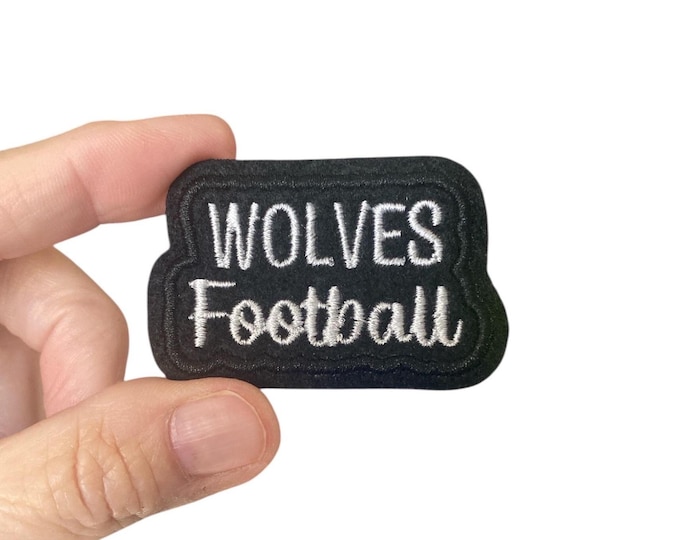 Wolves Football Iron On Patch | Embroidered Football Patch | Team Spirit Patch | Sports Iron On Patch