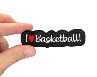 I love Basketball! Embroidered Iron-On Patch