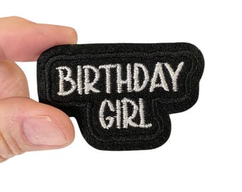 Birthday Girl Iron-On Patch – Embroidered Birthday Patch – 1.5" x 2.375" for Shirts, Bags & Party Outfits