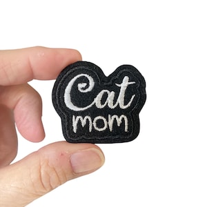 Cat Mom Embroidered Iron-On Patch: Pet Lover Gift