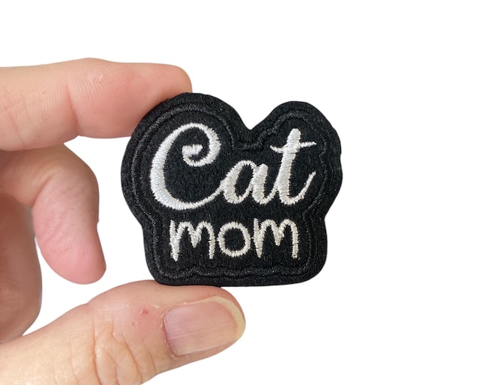 Cat Mom - Embroidered Iron-On Patch - Trucker Hat Patch - Cat Lover - Pet Patch