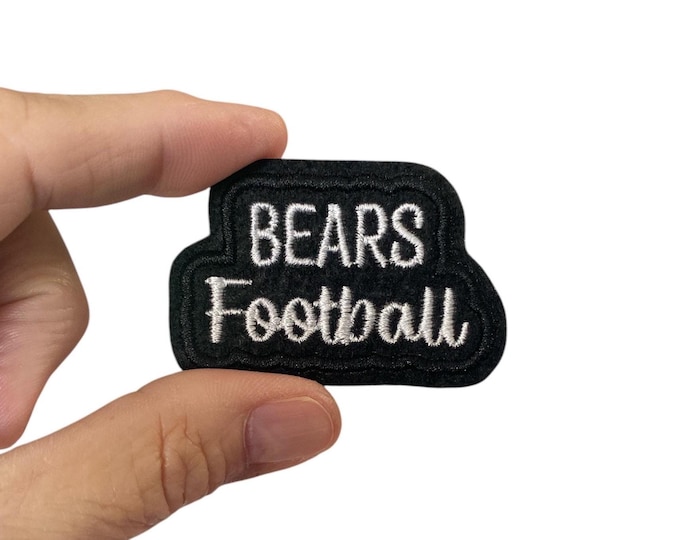 Bears Football Iron On Patch | Embroidered Football Patch | Team Spirit Patch | Sports Iron On Patch