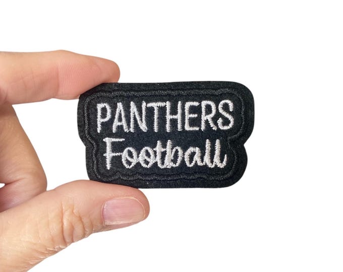 Panthers Football Iron On Patch – Embroidered Mascot Patch for Jacket, Backpack, or Hat – Team Spirit Patch – Game Day Iron On Patch