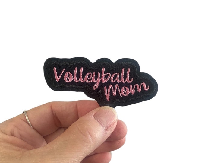 Volleyball Mom Embroidered Iron-On Patch