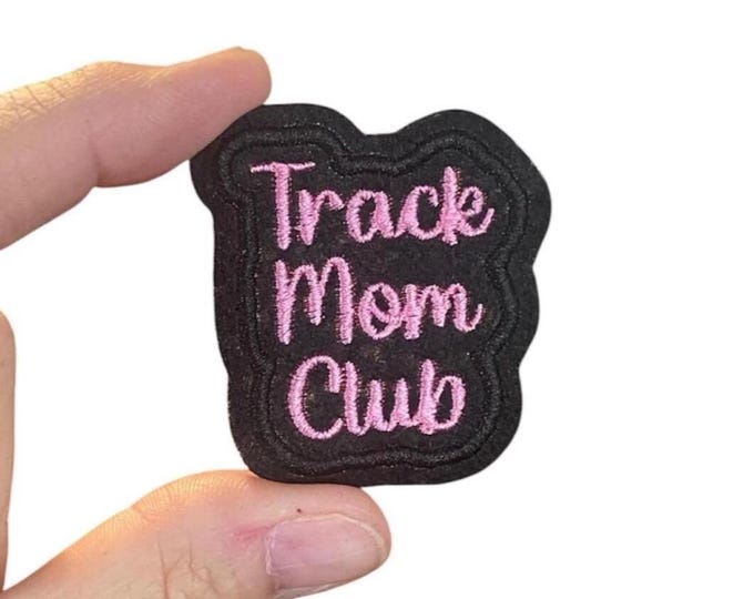 Embroidered Track Mom Club Iron-on Patch