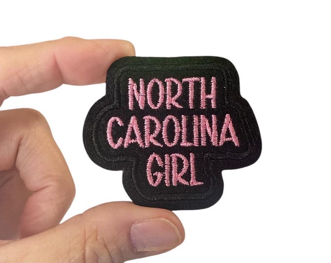 North Carolina Girl Iron On Patch | Embroidered State Patch | Carolina Pride Patch | Southern Girl Patch | Travel Patch