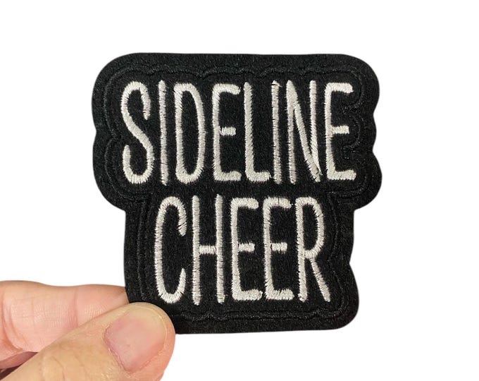 SIDELINE CHEER Iron-On Patch – 3" Embroidered Cheer Patch – Perfect for Jackets, Bags, Uniforms & Spirit Gear