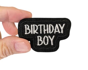 Birthday Boy Iron-On Patch – Embroidered Birthday Patch – 1.5" x 2.375" for Shirts, Bags & Party Outfits