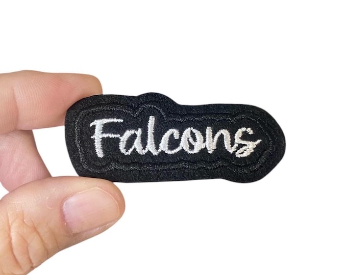 Falcons Iron-On Patch – Embroidered Team Name Patch – 1" x 2.5" for Uniforms, Jackets, Bags & Fan Apparel