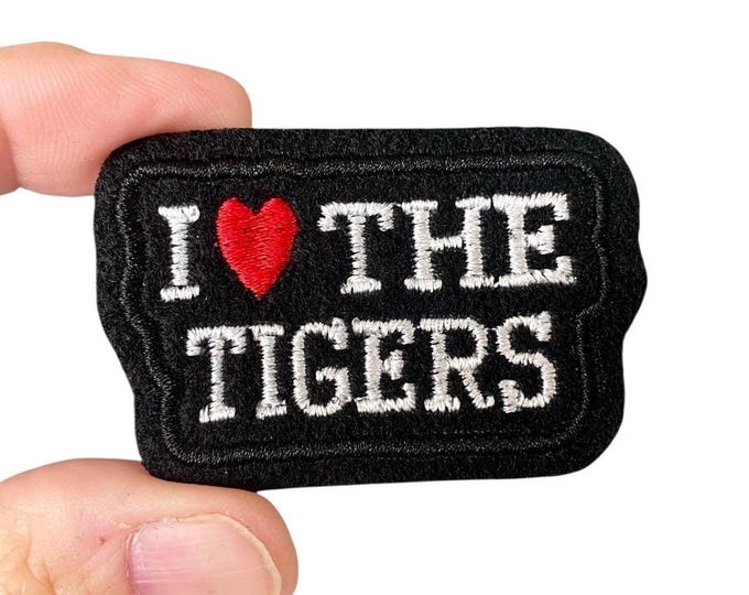 I Love the Tigers Patch – Iron-On Embroidered Mascot Badge for School Spirit Gear