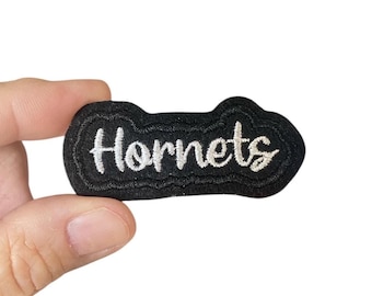 Hornets Embroidered Iron-On Patch: Team Spirit Applique (1" x 2.5")