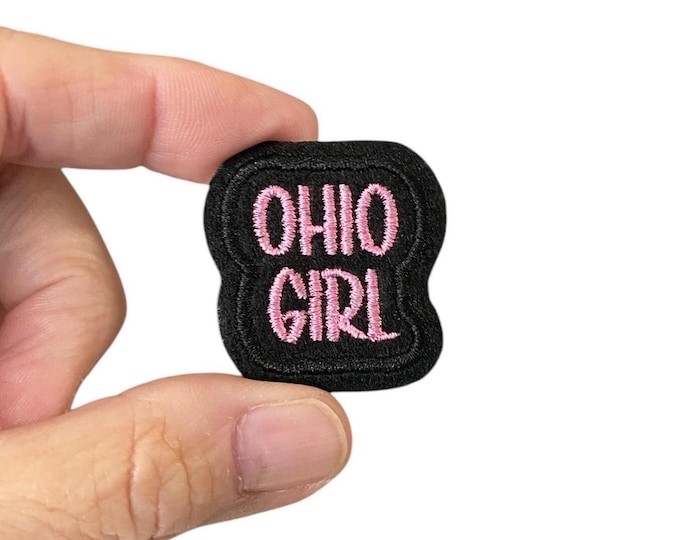 Ohio Girl Iron On Patch | Embroidered Ohio Patch | State Pride Patch | Midwest Girl Patch | Travel Patch