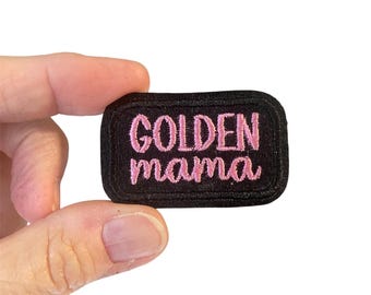 Golden Mama Embroidered Iron-On Patch – Dog Lover Accessory