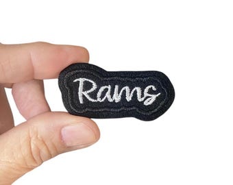 Rams Embroidered Iron-On Patch: Team Spirit Wear (1" x 2")