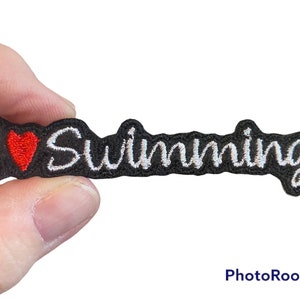 I love Swimming! Embroidered Iron-On Patch