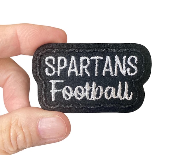 Spartans Football Iron On Patch – Embroidered Sports Patch for Backpack, Jacket, or Hat – Team Spirit Patch – Game Day Patch – Mascot Patch