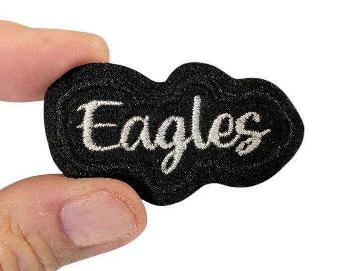 Eagles Iron-On Patch – Embroidered Team Name Patch – 1.25" x 2.125" for Jackets, Uniforms, Bags & Gifts