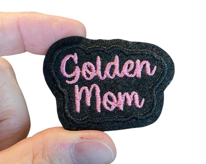 Embroidered Golden Mom Iron-on Patch