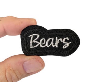 Bears Embroidered Iron-On Patch: Team Uniform Applique (1" x 1.875")