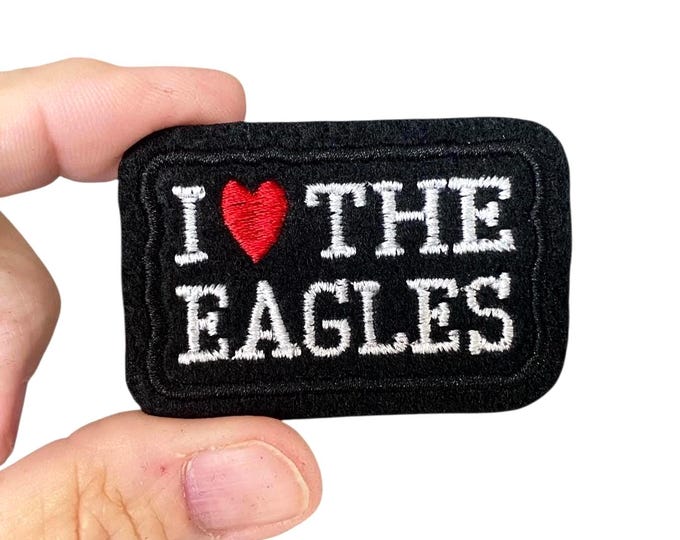 I Love the Eagles Patch – Iron-On Embroidered Badge for School Spirit & Team Pride