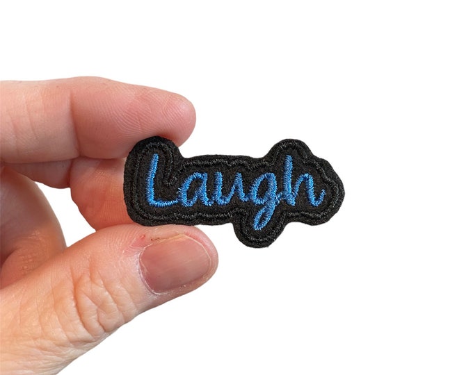Laugh Embroidered Iron-On Patch