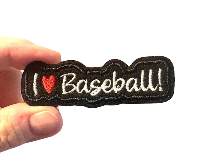 I love Baseball! Embroidered Iron-On Patch