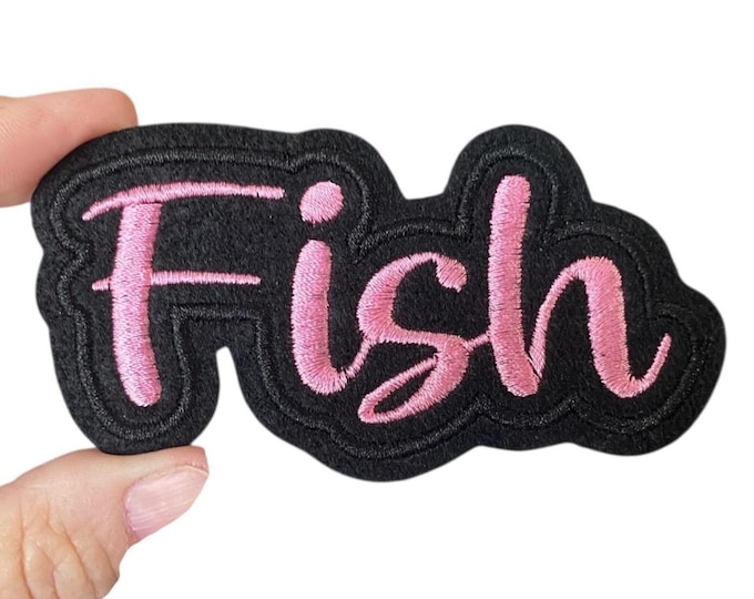 Fish Iron-On Patch – Embroidered Fishing Badge for Jackets, Hats & Gear