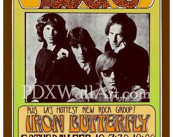 The Doors - Berkley - 1968 - Art by Bob Masse - 24 x - Mint