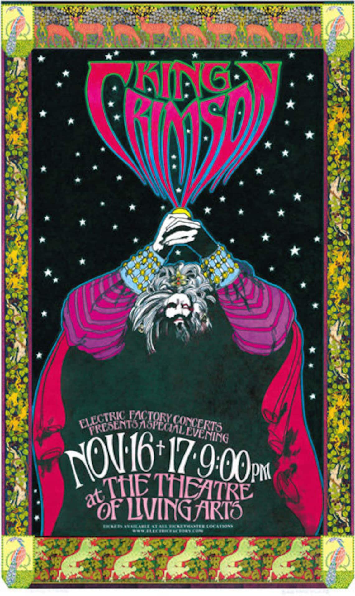 KING CRIMSON Electric Factory Concert Poster The Theatre Etsy