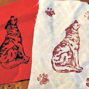 Wolf customizable sew on fabric patch - therian werewolf art