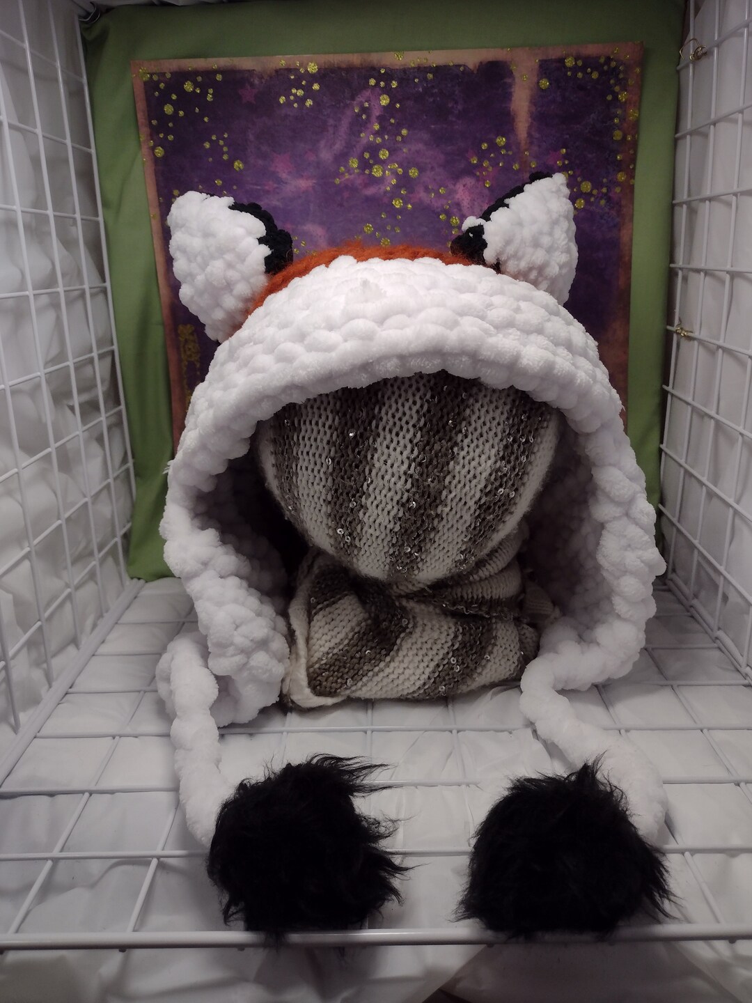 Crochet Fox Hat Therian Animal Winter Hat Etsy