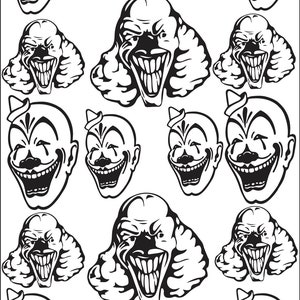 Clown Design No.3 Stencil 7x11" Arquivo vetorial de download digital