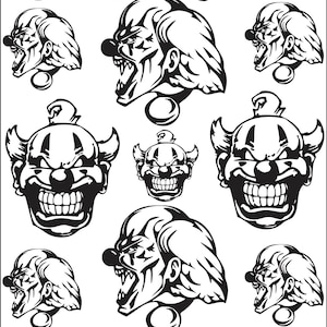 Clown Design No.2 Stencil 7x11" Arquivo vetorial de download digital