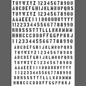 Legerlettertype 7 x 11" stencil digitaal download vectorbestand