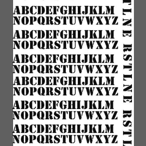 Stencillettertype 7 x 11" stencil digitaal download vectorbestand