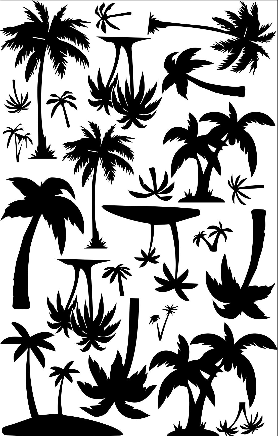 Palm Trees Stencil 7x11" || Digital Download Vector File - Etsy