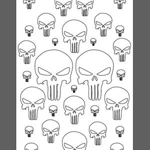 Punisher 7 x 11&quot; stencil digitaal download vectorbestand