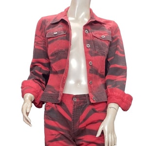 Guess red and black jacket top
