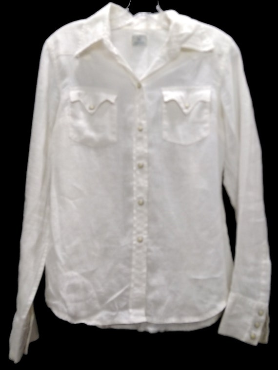 Vintage LUCKY BRAND White Long Sleeve Blouse - image 9