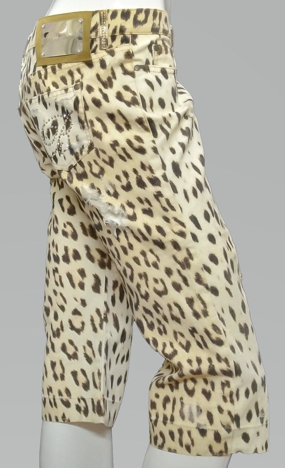 Vintage BLUMARINE Cropped Leopard Print Jeweled L… - image 7